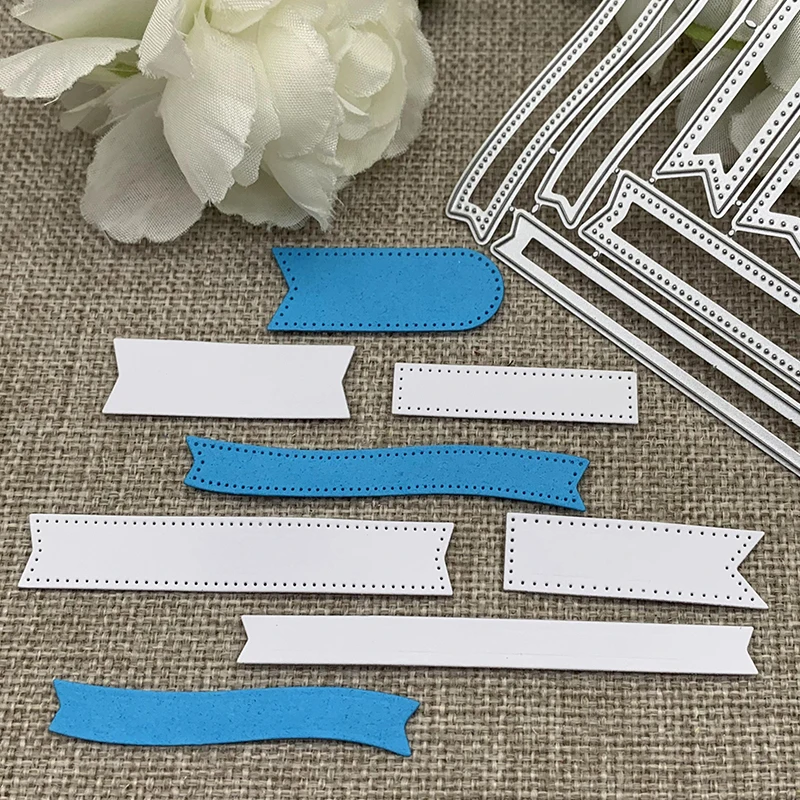 New Banner label strip frame Metal Cutting Dies Stencils For DIY Scrapbooking Decorative Handcraft Die Cutting Template Mold