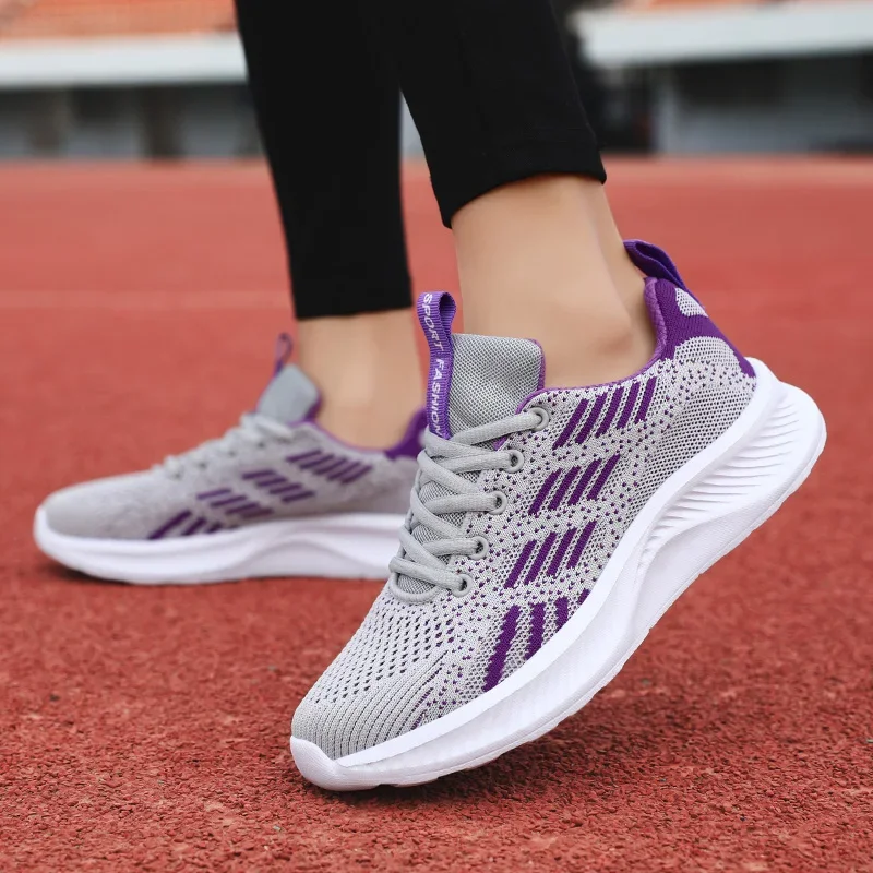 Fashion Lightweight All-Match Running Shoes Women Flying Weave Breathable Spring Casual Sneakers Ladies Non-Slip Jogging Shoes