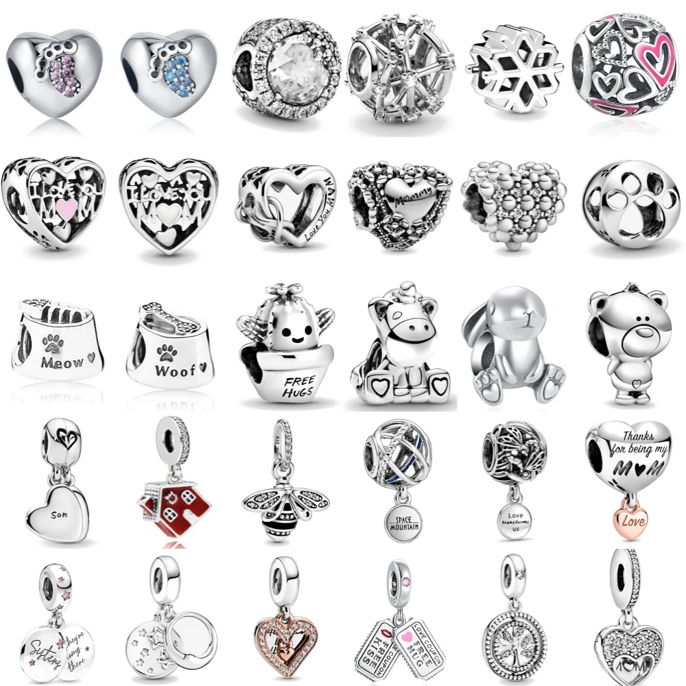 

Лидер продаж, серебро 925 пробы, милый персонаж для мальчика, девочки, медведя, подвеска из бисера в виде пчелы, подходит для европейского оригинального браслета, изысканные ювелирные изделия своими руками