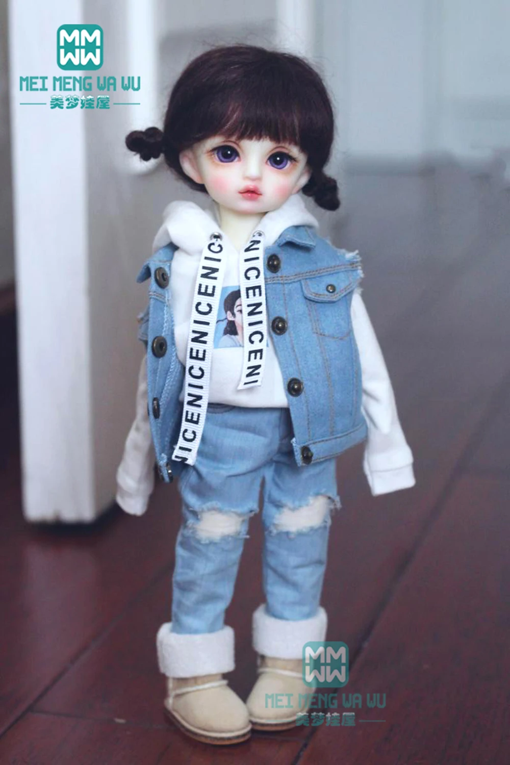 Fit 30cm 1/6 bjd yosd myou boneca brinquedos roupas de boneca moletons da moda, jeans branco, rosa, cáqui presente de menina