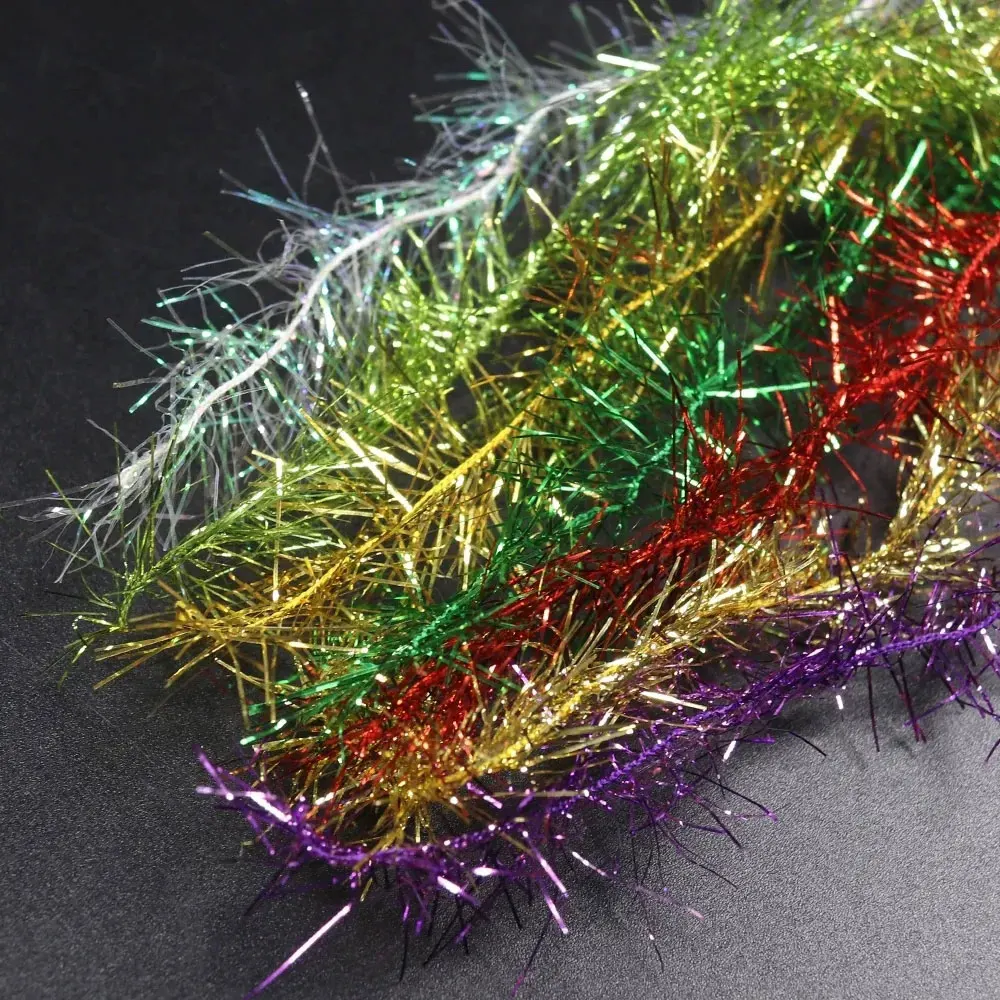 2 sacs de matière de pêche en chenille glacée à poils longs de 3,5 cm de large, effet cristal, pour la fabrication de mouches streamer en eau salée, leurres jig marabou