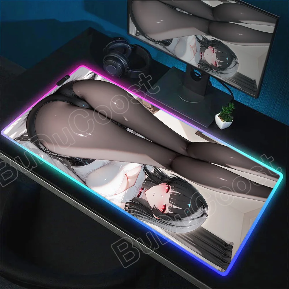 

Wuthering Waves Anime RGB Mousepad Gaming Accessories Large Mouse Pad LED Desk Mat Pc Computer Chisa Keyboard Mat HD Xxl Deskmat
