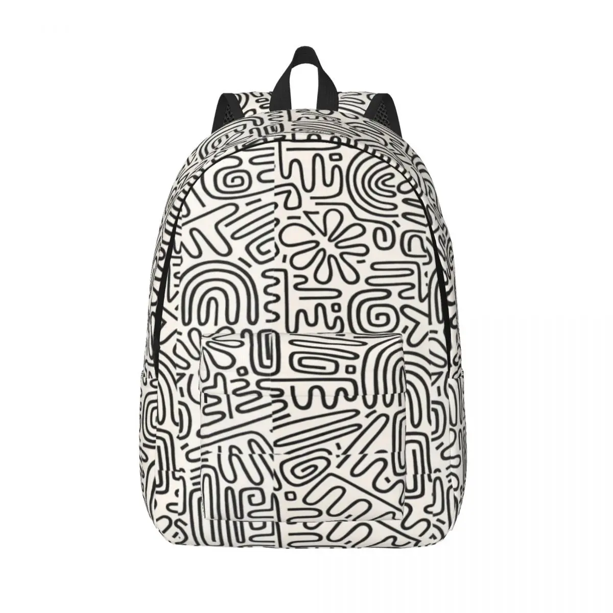 

Black And White Sketches Simple and Stylish Backpack Canvas Backpack Bag