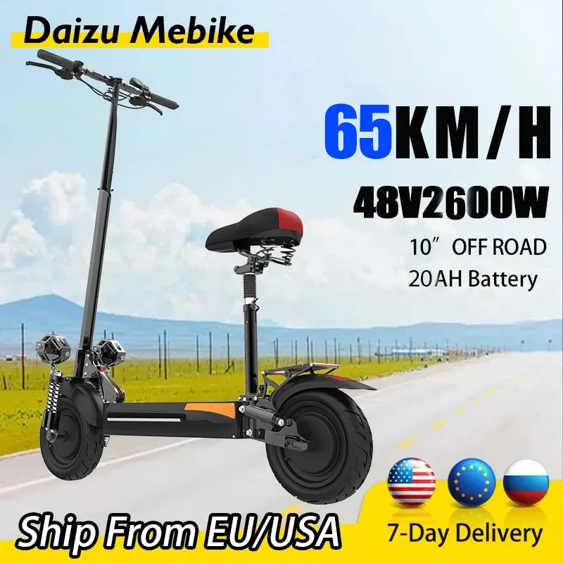 

Electric Scooter 2600W Powerful 48V 20AH Max Speed 65km/h Electric Scooters Adults Max Mileage 70km trottinette électrique