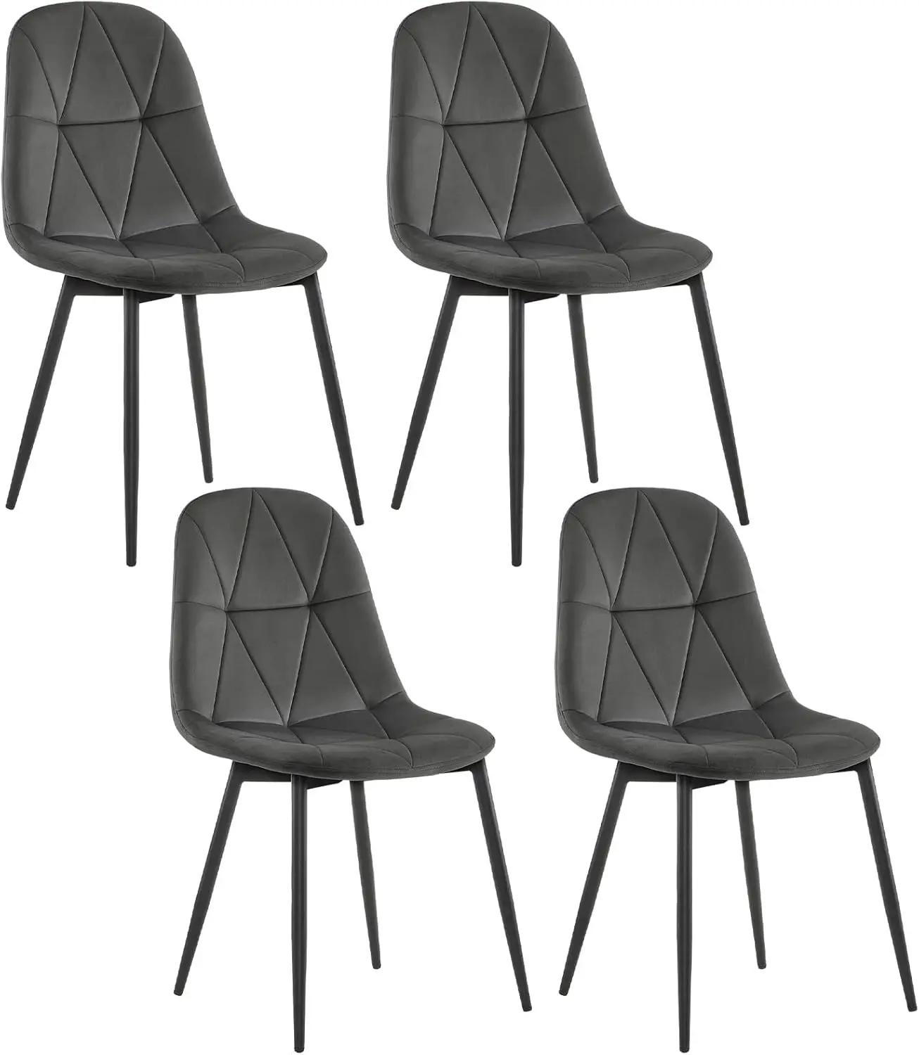 Sedia da Pranzo in Velluto, Sedie sala da pranzo con Schienale, Sedia Ergonomica con Gambe Metallliche, Seduta