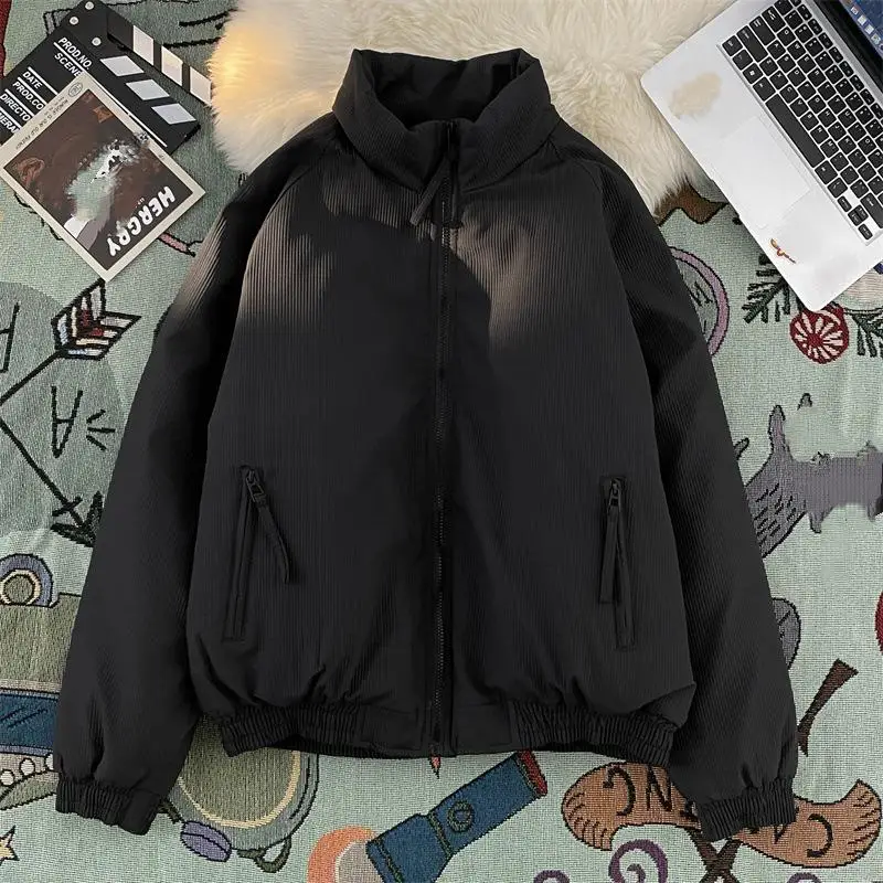 Hong Style Retro Fashion Couple Jacket Winter Thick Student Loose Japanese Warm Jacket Youth Jacket Comfortable Versatile