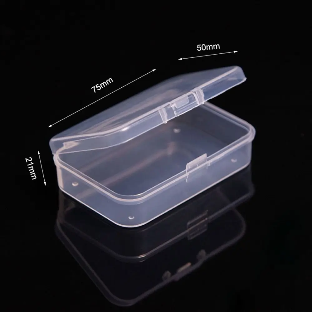5 Sizse Square Storage Box Plastic Transparent Small Items Case Fishing Tools Accessories Power Tools Holder