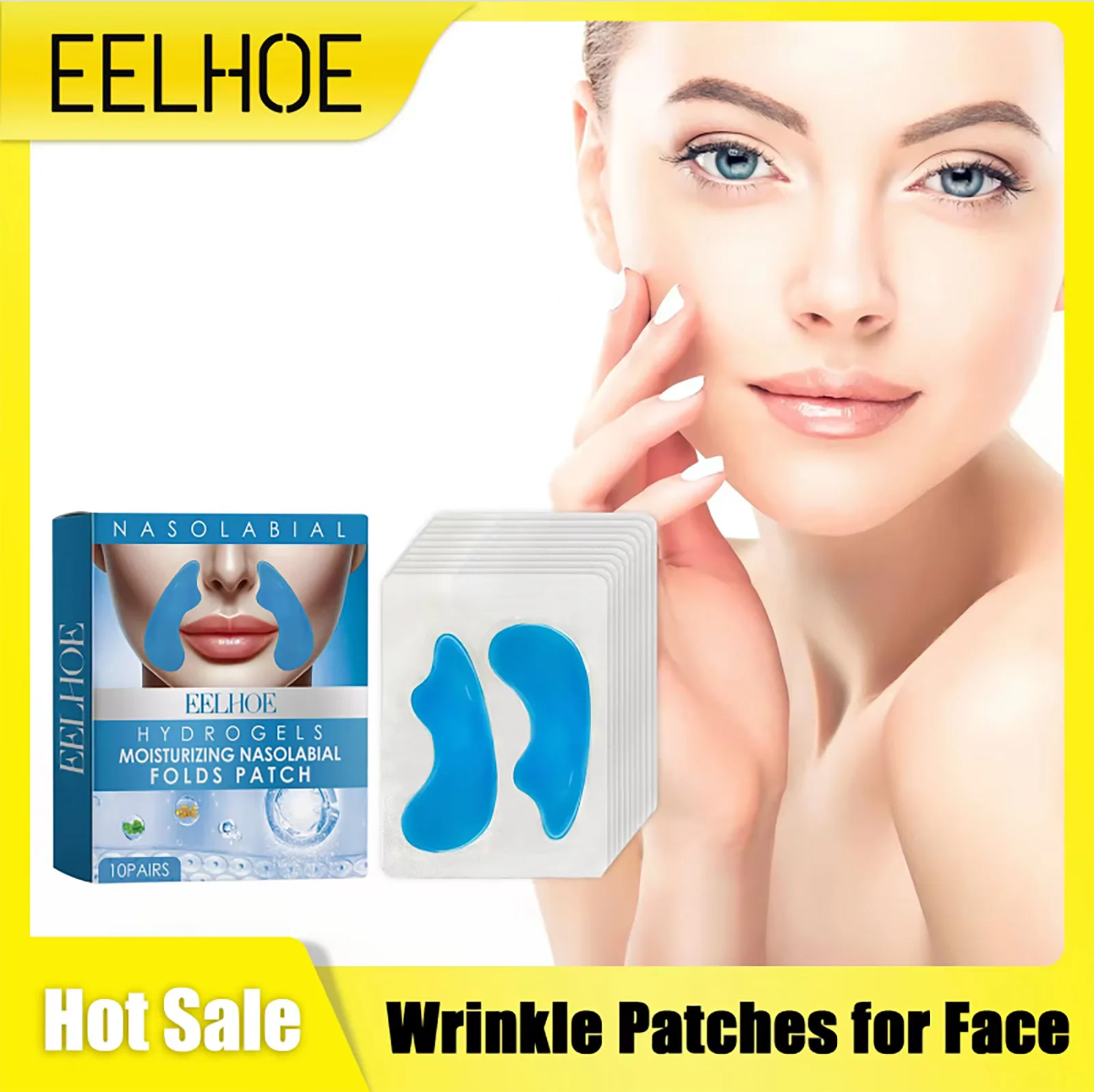 

EELHOE Collagen Anti Wrinkle Patches for Face Nasolabial Line Repair Skin Care Gel Patches Firming Face Mask Anti Aging Stickers