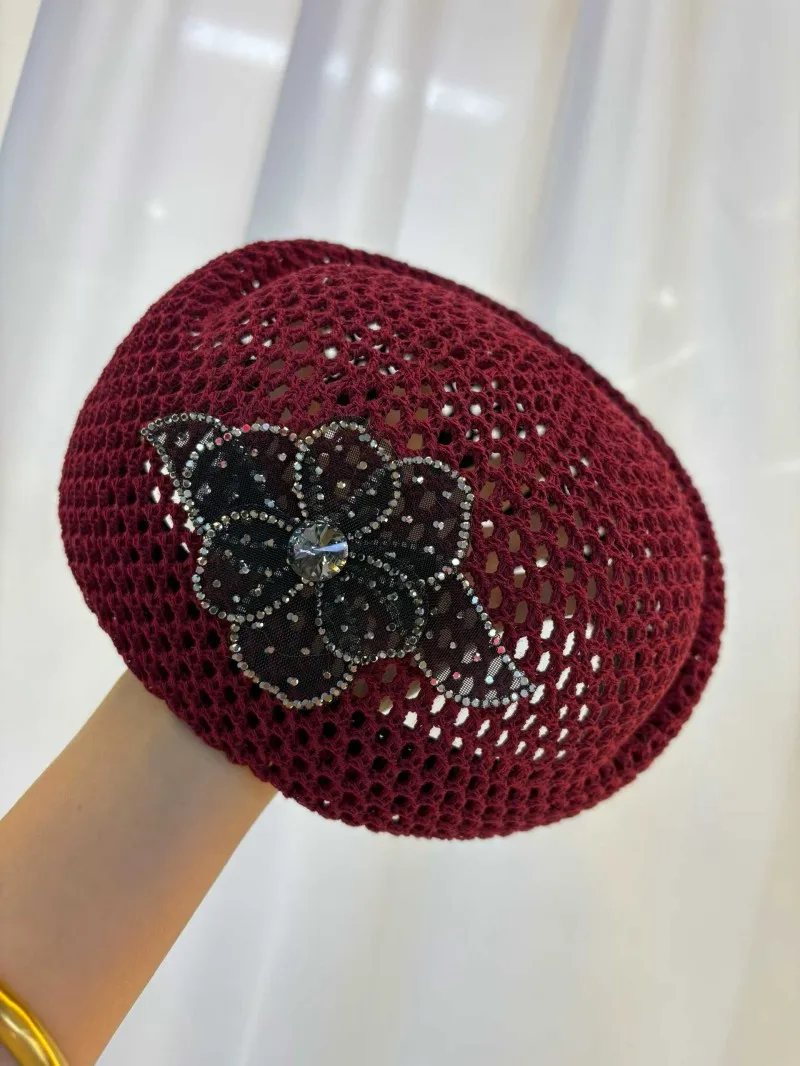 Elegante französische Blumen-Baskenmütze mit Aushöhlungen für Damen – Sommerliche koreanische Mode, süße, vielseitige Stewardess-Mütze, Künstlerhut – Detail 19
