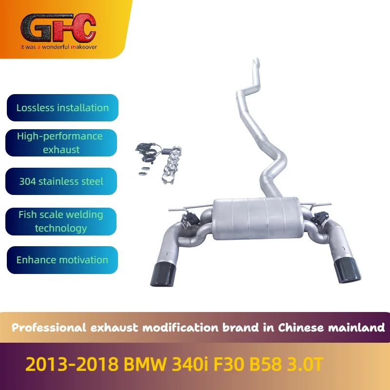 

GFC High-Performance Variable Valve Catback Exhaust System for 2013-2018 BMW 340i F30 B58 3.0T with Muffler And Tips