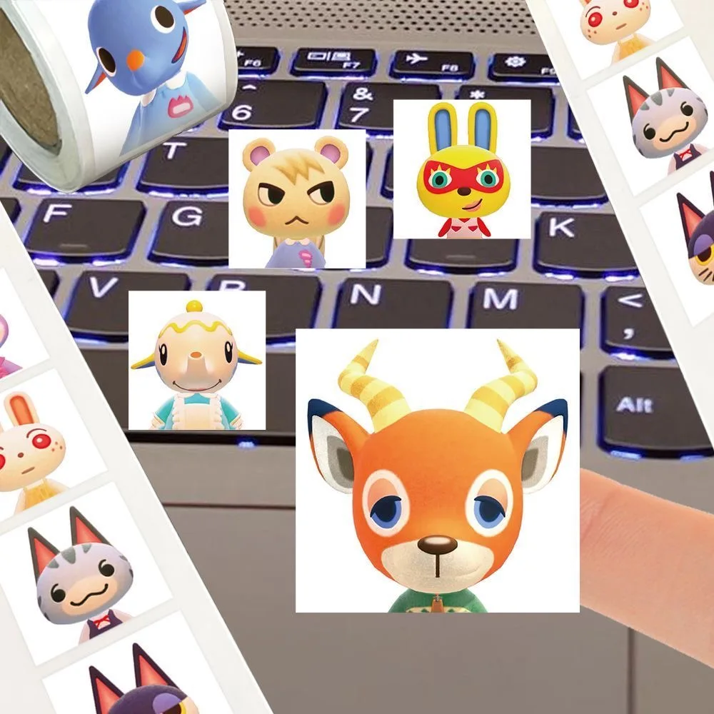 500 Stück/Rolle Animal Crossing: New Horizons Aufkleber DIY Skateboard Laptop Gitarre Handy Auto Siegel Etiketten Dekoration – Detail 1