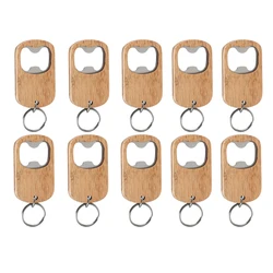 Wholesale 50/20/10 Pcs Bottle Opener Beer Wine Juice Openers Stainless Steel Wooden Key Chain Creative Gift Home Kitchen Gadgets