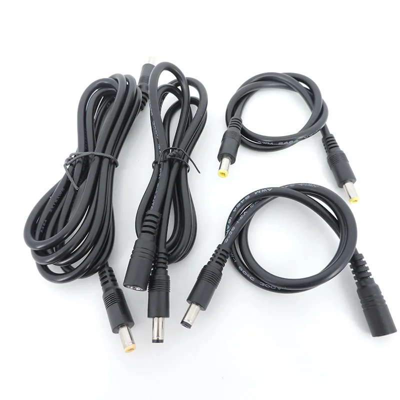 12v DC male to male female Extension power supply connector Cable 18awg Plug Cord wire Adapter for strip camera 5.5X2.5mm 2.1 E