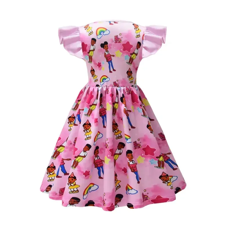 Zomer Gracie's Hoekjurk Voor Baby Meisje Kostuum Zomer Kid Up Cartoon Print Japon Kinderen Tuniek Kleding E