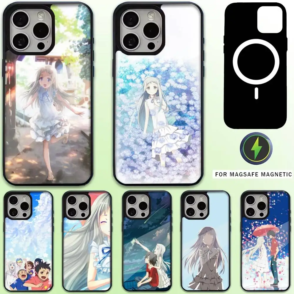 

A-Anohana M-Menma Phone Case For iPhone17,16,15,14,13,12,11 Plus,Pro Max Magnetic For Magsafe Wireless Charging