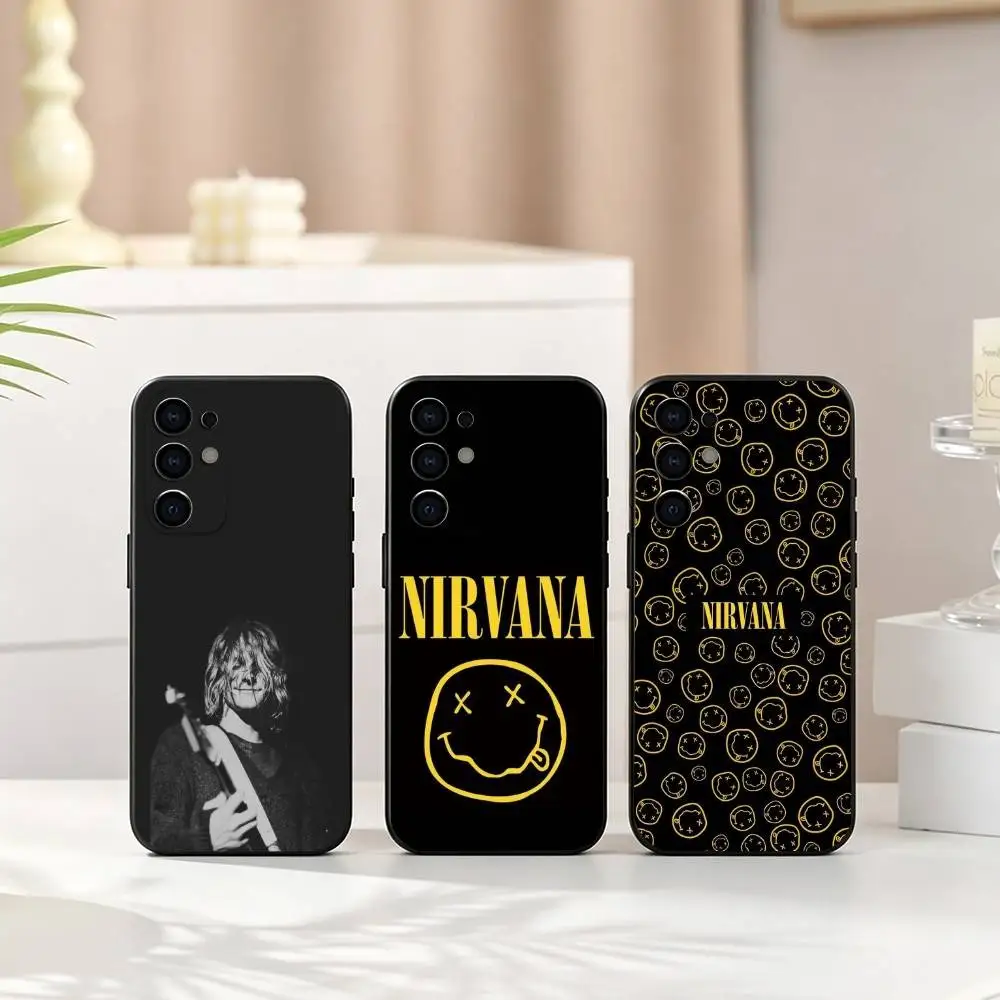 N-Nirvana Rock B-Band Gift Phone Case Black Silicone Soft For Samsung S25,S24,S21,S22,S23,S30,Ultra,S20,Plus,Fe,Lite