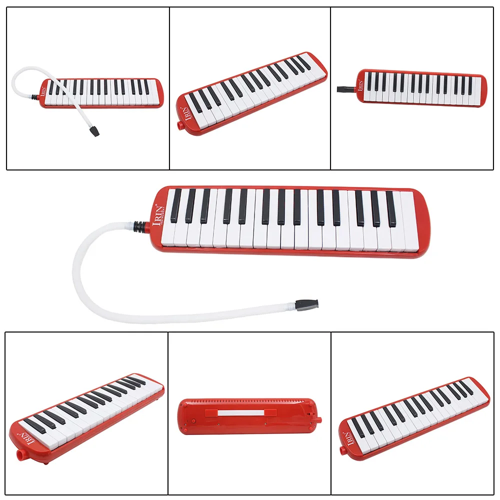 IRIN 32 Key Soft Package Red Melodica Piano Keyboard Style Musical Instrument Harmonica Mouth Organ with Carrying Bag Mouthpiece