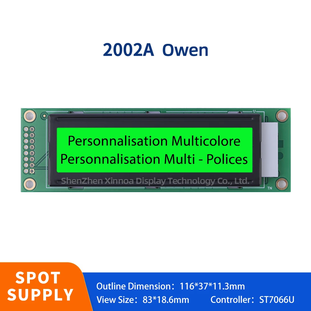 

Audio Amplifier Display Screen 2.6 Inches ST7066U Green Light Black Letters European 2002A Character LCD Module Display Screen