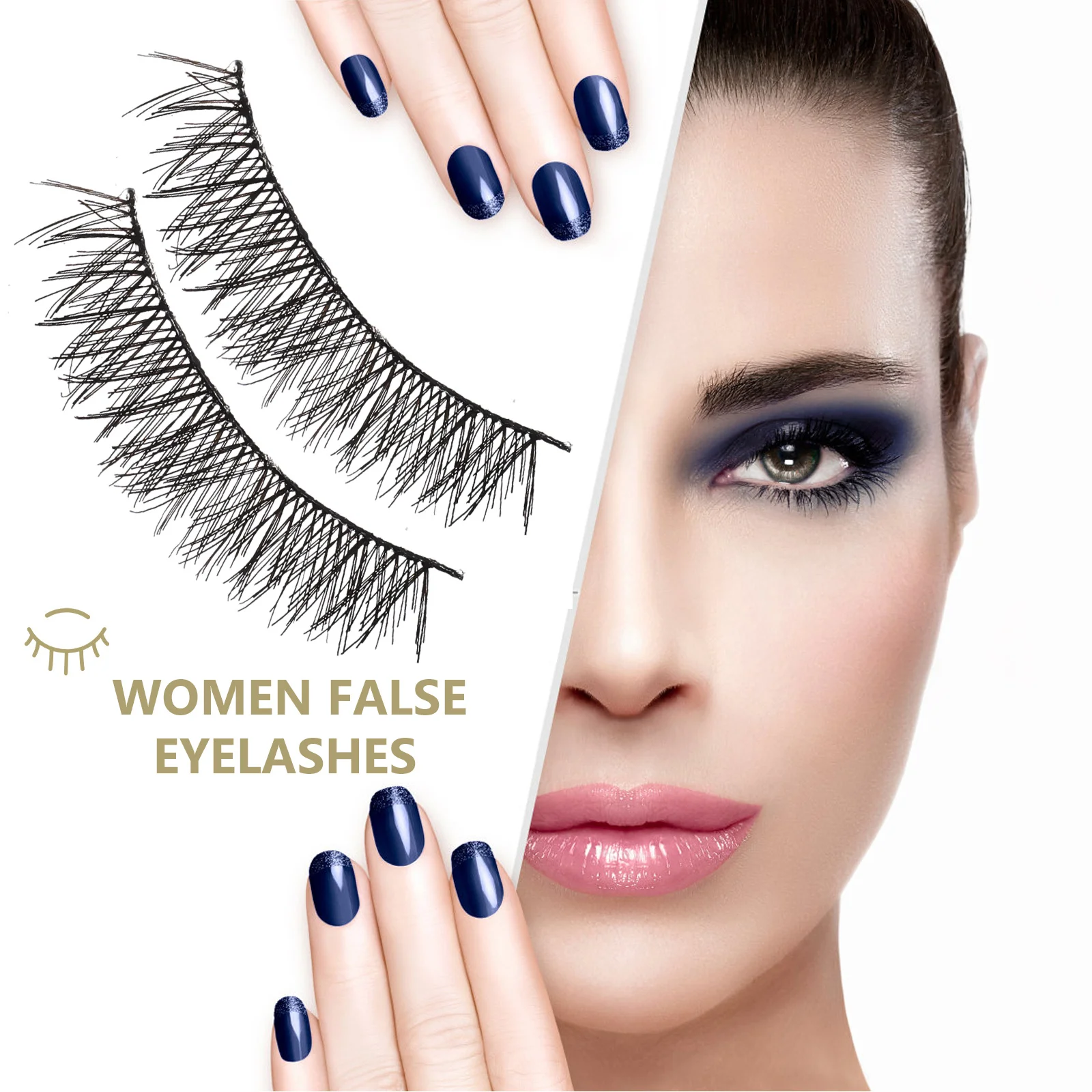 5쌍의 인조 속눈썹 긴 자연스러운 가짜 속눈썹 자연스러운 룩 편안한 파티 일상 메이크업 속눈썹 연장 가짜 속눈썹