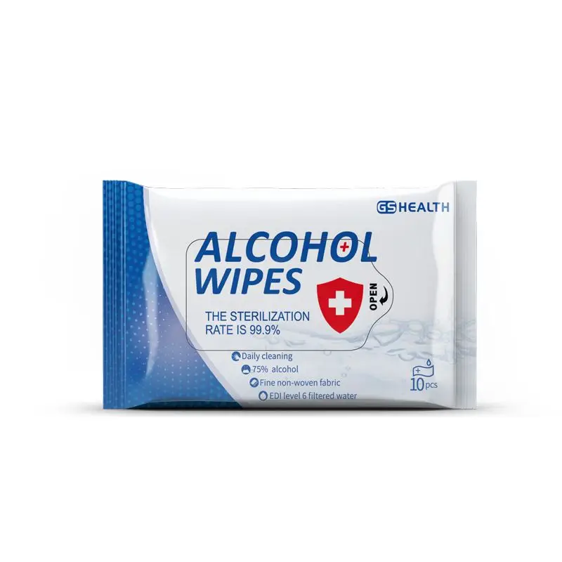 75% 소독 알코올 물티슈 일회용 면 손수건 피부 세정 박테리아 소독 알코올 물티슈 청소 도구용
