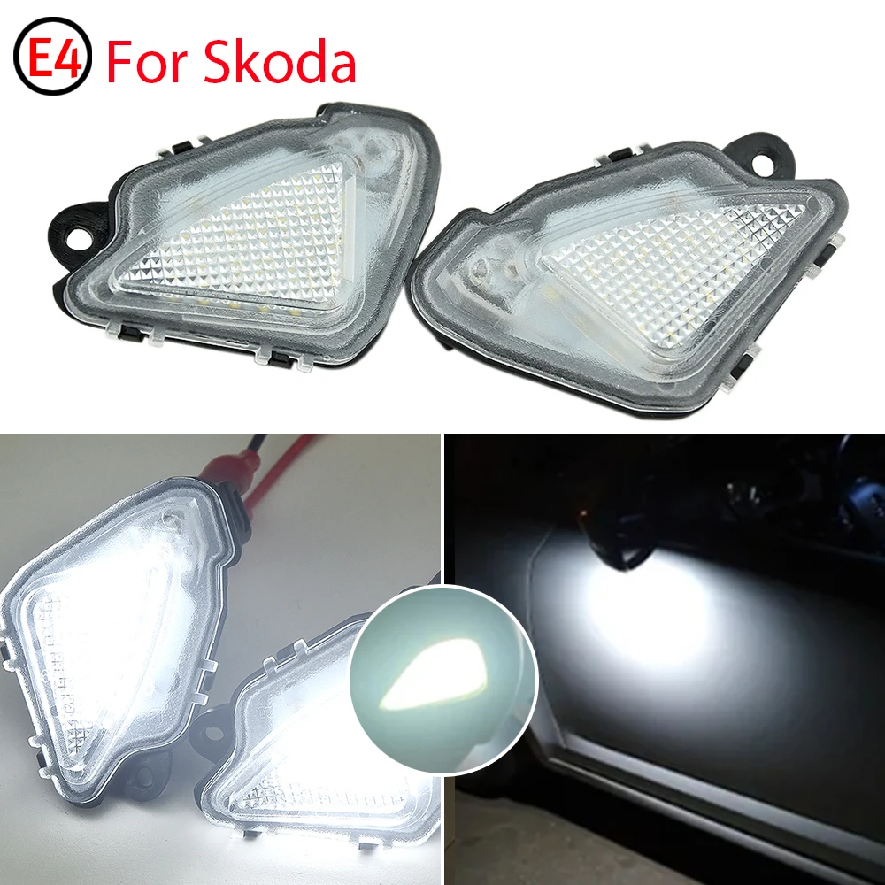 

2x For Skoda Octavia III facelift 2018-2021(Typ 5E) all models LED Under Side Mirror Puddle Light Courtesy Lamps