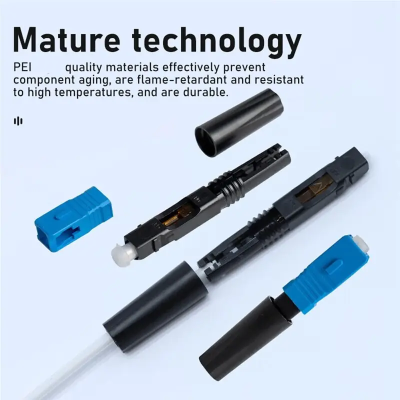 Reliable-Fiber Optic Fast Connector Fiber Optic Cold Splice Sc/Upc High Quality Fast Connector Assembly Tools 50Pcs,Fiber Optic