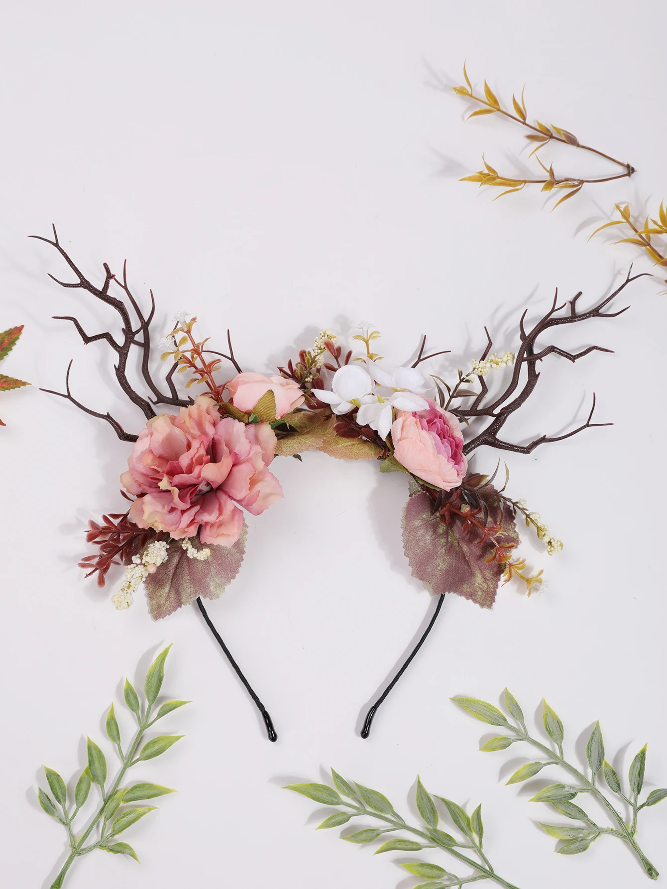Floral Antler Fairy Headband 3