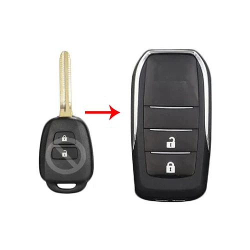 2/3/4 Buttons Modified Flip Blank Remote Key Shell Case Fob for Toyota Camry Corolla RAV4 Highlander Tacoma with TOY43 Blade