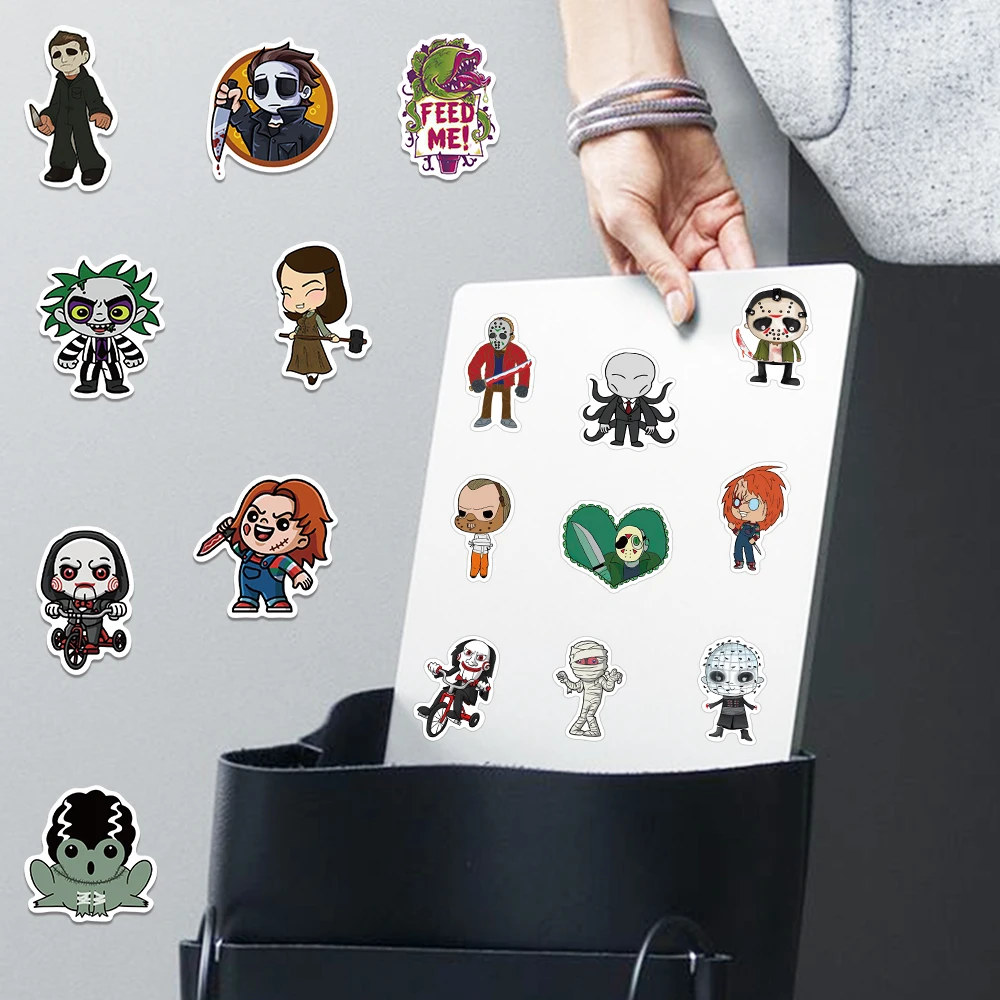 50PCS Funny Mix Horror Movie Character Annabelle Shining Cool Stickers Vinyl DIY Phone Car Laptop Fridge Anime Decal Sticker Toy