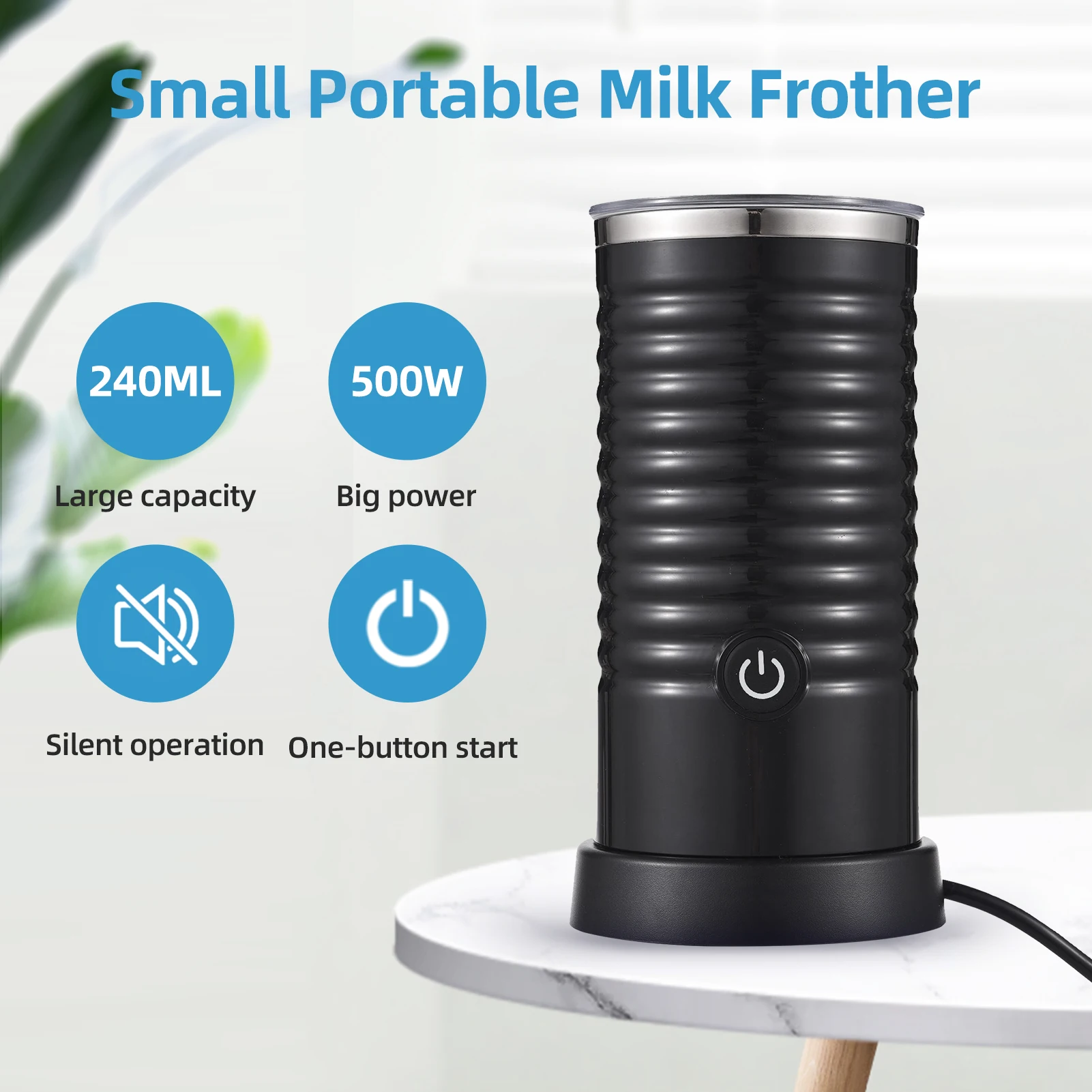 550W Electric Milk Frother Coffee Maker Machine Portable 120ml Household Small High Power 240ml Milk Heater Egg Beater