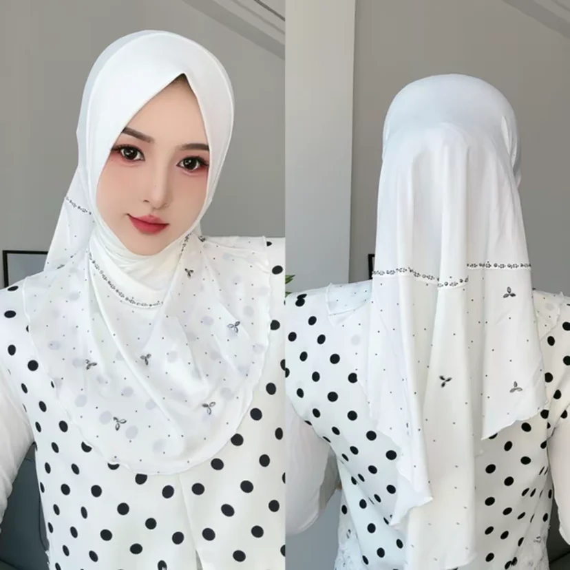 Copricapo musulmano ad alta elasticità Sciarpe grandi istantanee Hijab