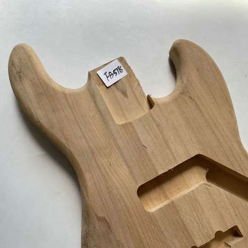 FB518 Natural Color Solid Alder Wood Jazz Electric Bass Unfinished JB Bass Body for DIY Surface Damages And Dirty DIY Bass Parts