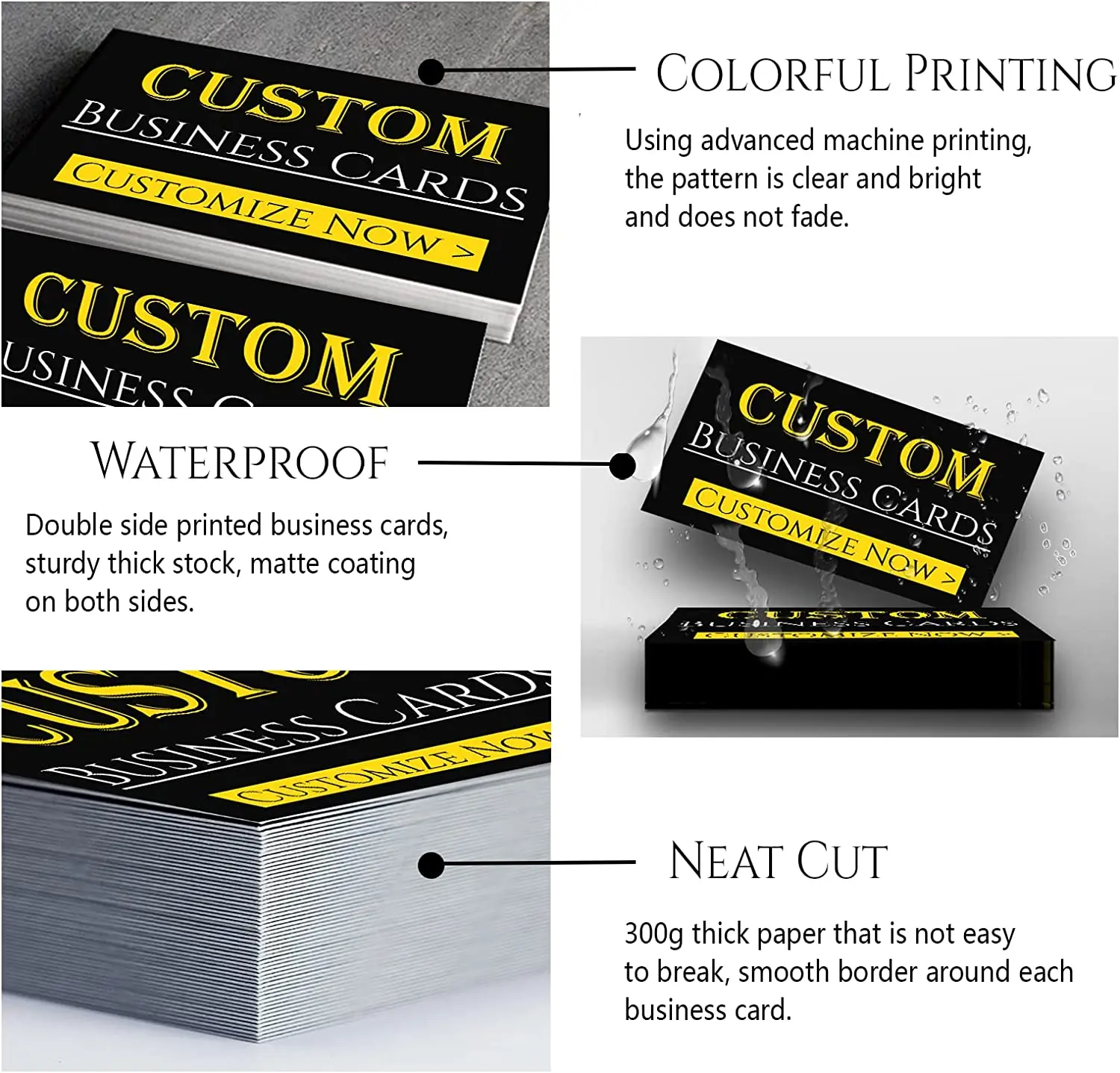 custom business cards personalized business cards for small business 300gsm matte paper front & back sides printed 9*5.4cm