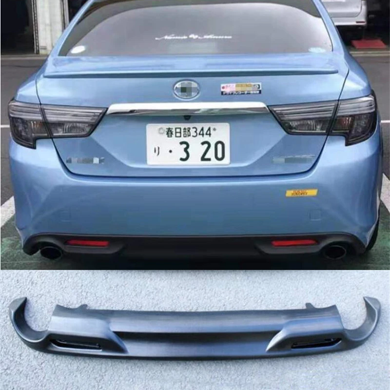 For Rear Bumper Diffuser Lip Splitter Toyota MARK X ABS Carbon Fiber REIZ Refit Accessories Black Body Kit 2012 2013 2014 2015