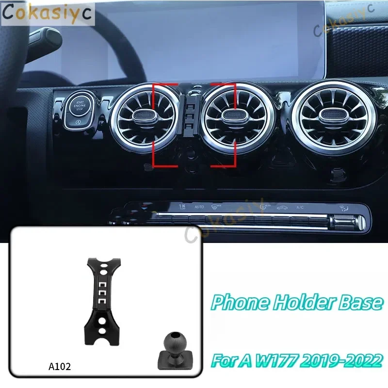 حامل هاتف السيارة قاعدة يتصاعد خاصة لمرسيدس بنز A W177 2019-2022 منفذ الهواء الثابت قوس الملحقات مع الكرة رئيس 17 مللي متر