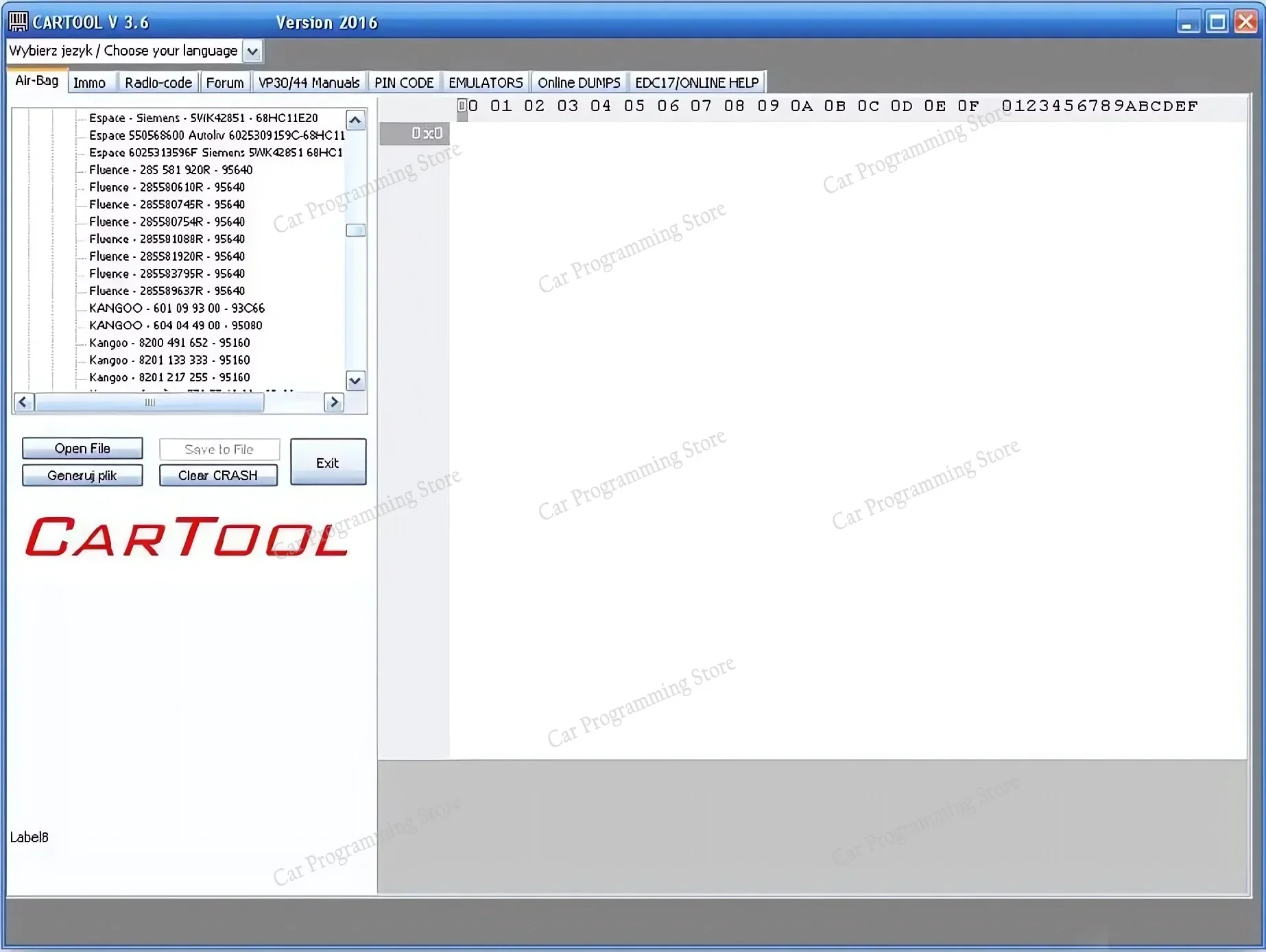 أداة CarTool 3.6 لبرنامج إصلاح السيارة Immo وAirbag لإعادة تعيين Windows 7/10/ 11