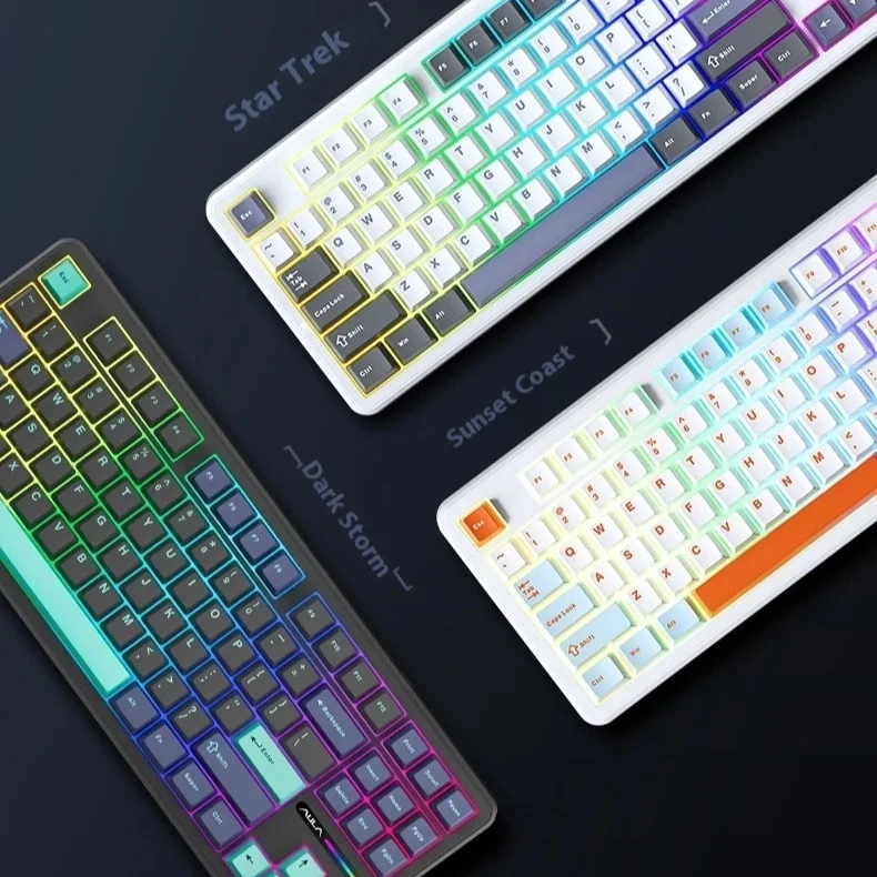 

Механическая клавиатура Aula Spider F87 Pro, беспроводная, настраиваемая, тройной режим, Bluetooth, игровая, киберспортивная, компьютерная, с боковой гравировкой, колпачок