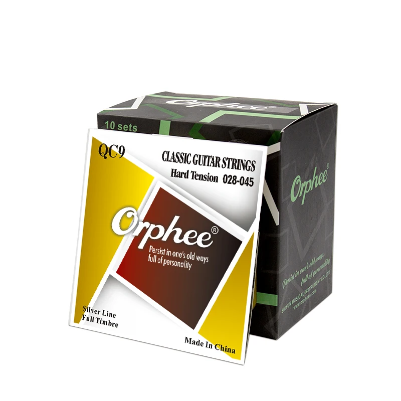 Orphee qc cordas de guitarra clássica, núcleo de nylon transparente banhado a prata, cordas de guitarra clássica, peças e acessórios de guitarra