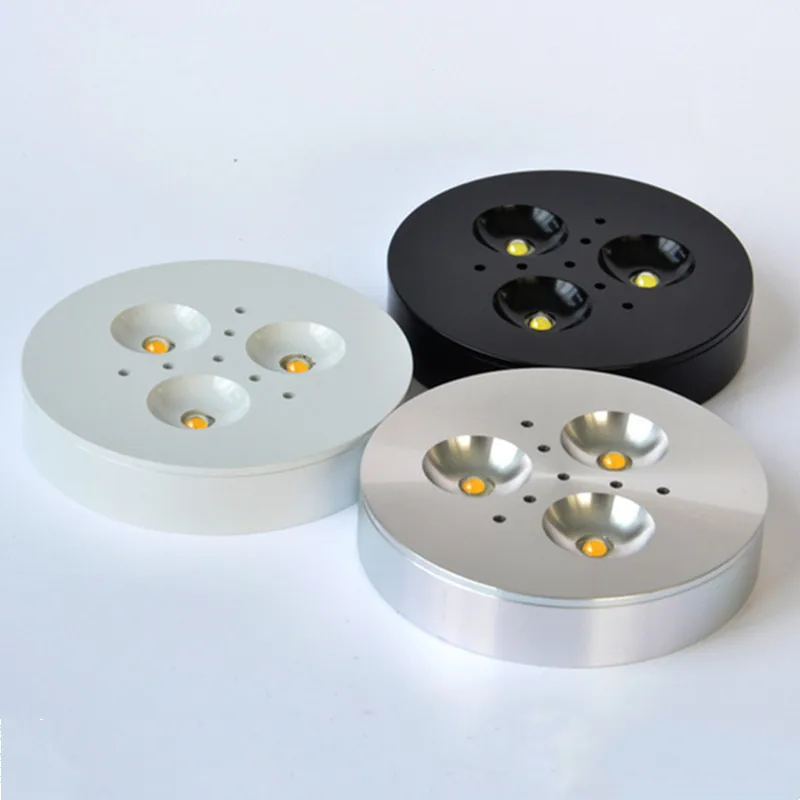 

Surface Mounted White/Silver/Black Shell Super Bright 3W 4W LED Puck light LED Puck lamp 100-110lm/w led cabinet bulb lamp