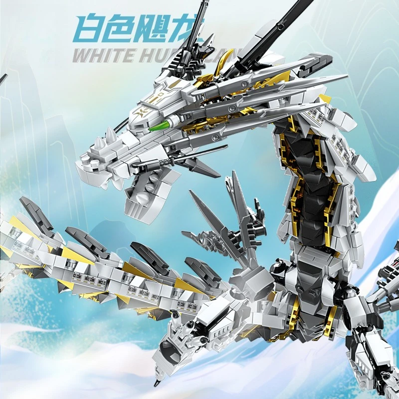 

Creative model building blocks and toy gifts of the sky giant White Hurricane Dragon