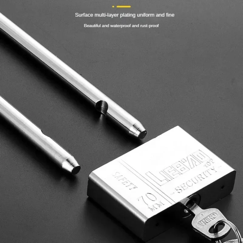 ยาวกุญแจมือชุบโครเมี่ยมเหล็กสี่เหลี่ยมกุญแจกรงรักษาความปลอดภัยกุญแจล็อคความปลอดภัยกุญแจล็อคเกอร์ล็อคกล่อง