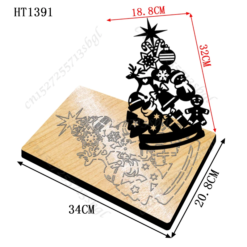 Christmas Tree Cutting dies - New Die Cutting And Wooden Mold,HT1391 Suitable For Common Die Cutting Machines On The Market.