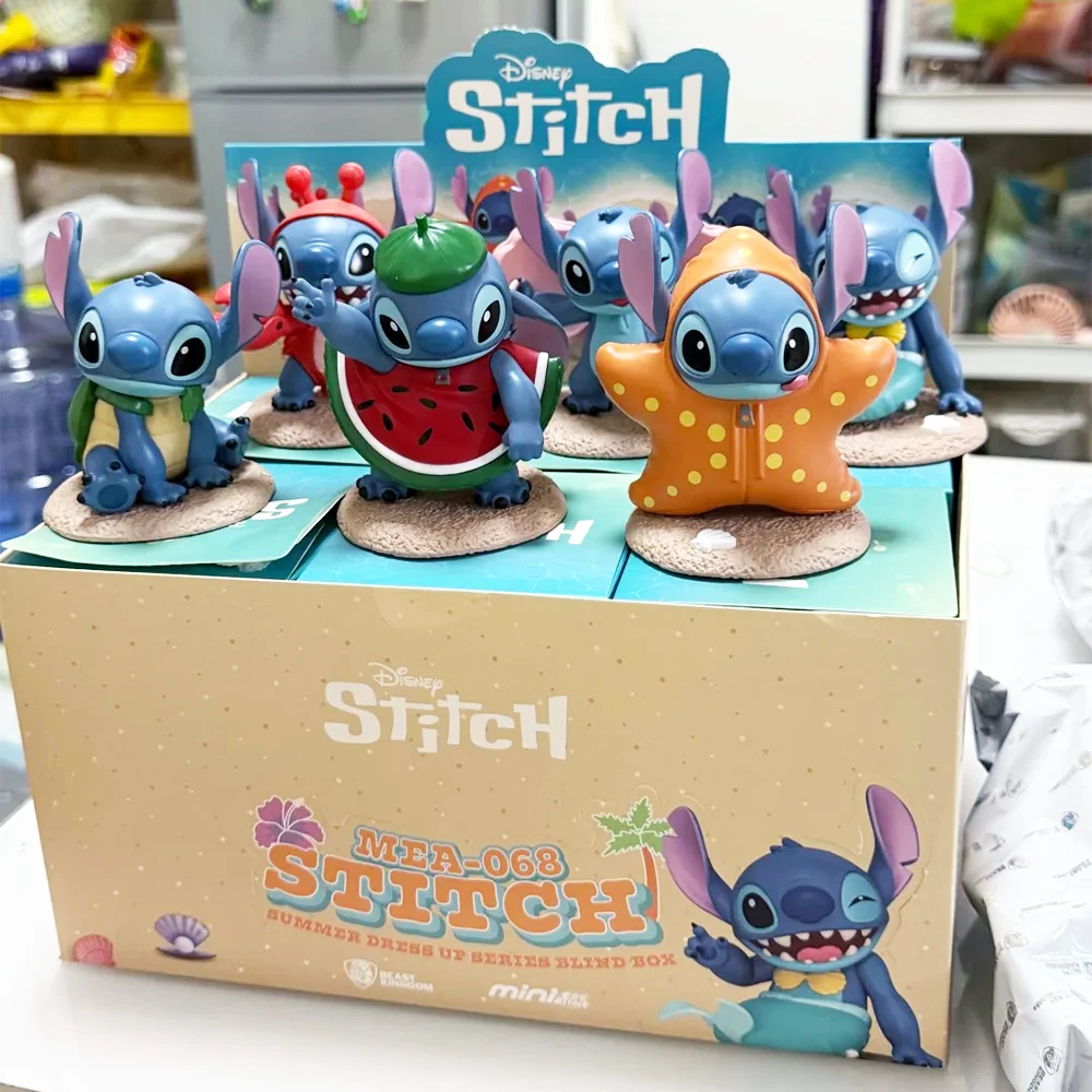 In Stock Disney Stitch Summer Dress Up Series Blind Box Stitch Mystery Box Toy Desktop Decor Toy Collect Model Birthday Gift