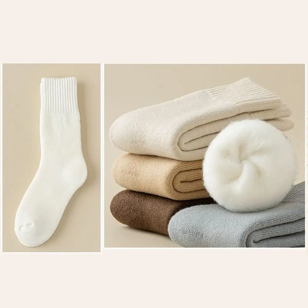 Polyester Cotton Winter Warmer Thicken Sock Medium Tube Sock Seamless Cashmere Snow Socks Thermal Wool Keep Warm Tool For Man