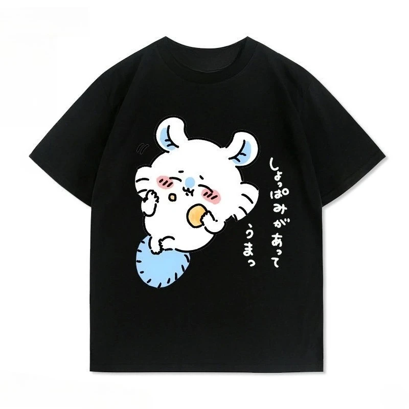 Chiikawa Cute Kawaii Anime Starry Tee Men's Women's Black Retro Cool Graphic Art Print Oversized Short Sleeve Streetwear Top