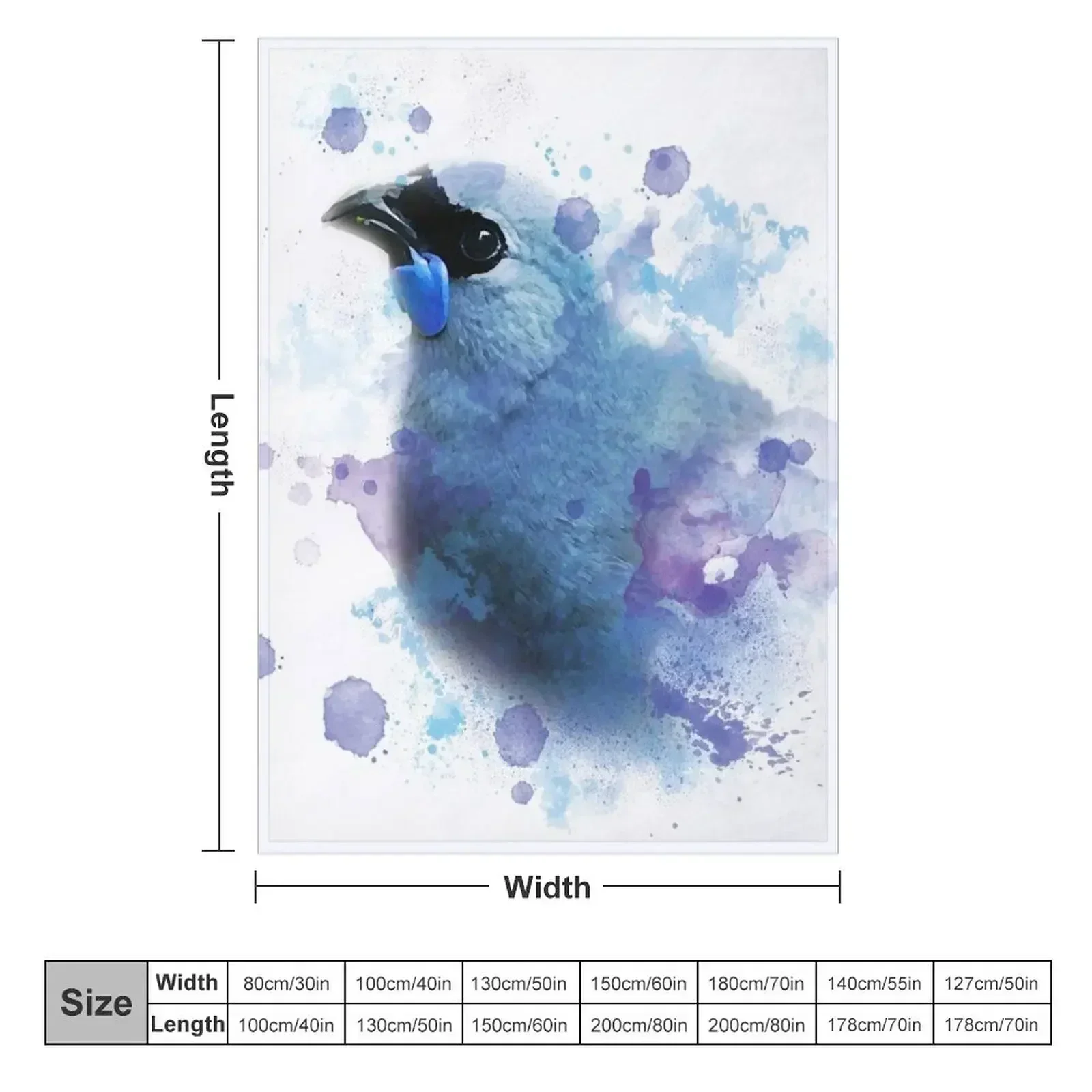 Watercolour Kokako Throw Blanket Soft Beds Sleeping Bag Weighted Blankets For Baby Luxury St warm for winter Blankets