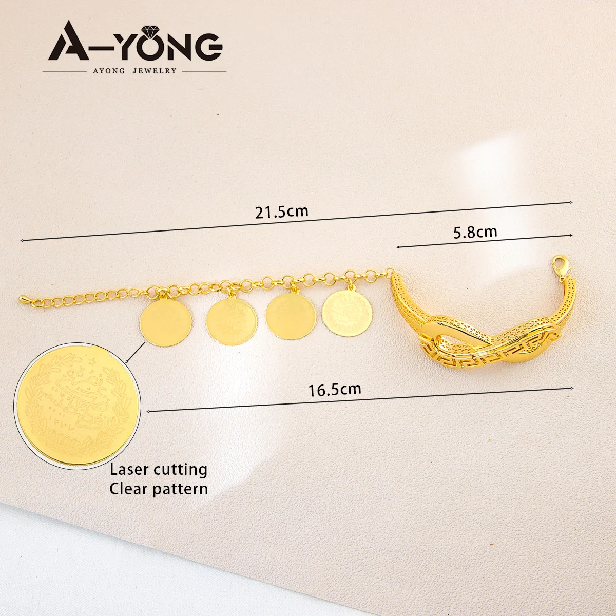 Turkish Gold Color Coins Bracelet 18k Gold Plated Fashion Unique Punk Personality Bangles Arab Dubai Women Party Jewelry Gifts