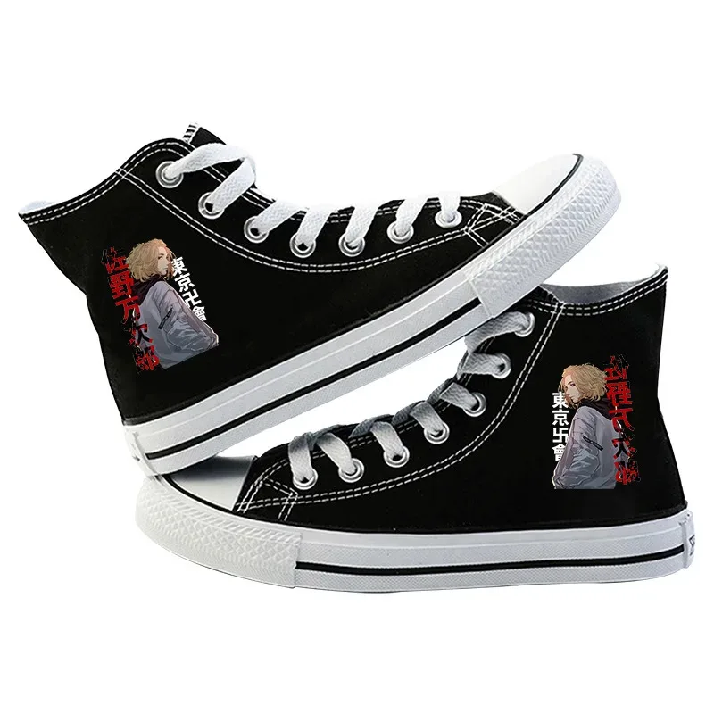 CyAnime طوكيو المنتقمون سانو مانجيرو تأثيري أحذية رجالي Hanagaki Takemichi حذاء قماش عالي غير رسمي جلد زوجين حذاء مسطح Wom