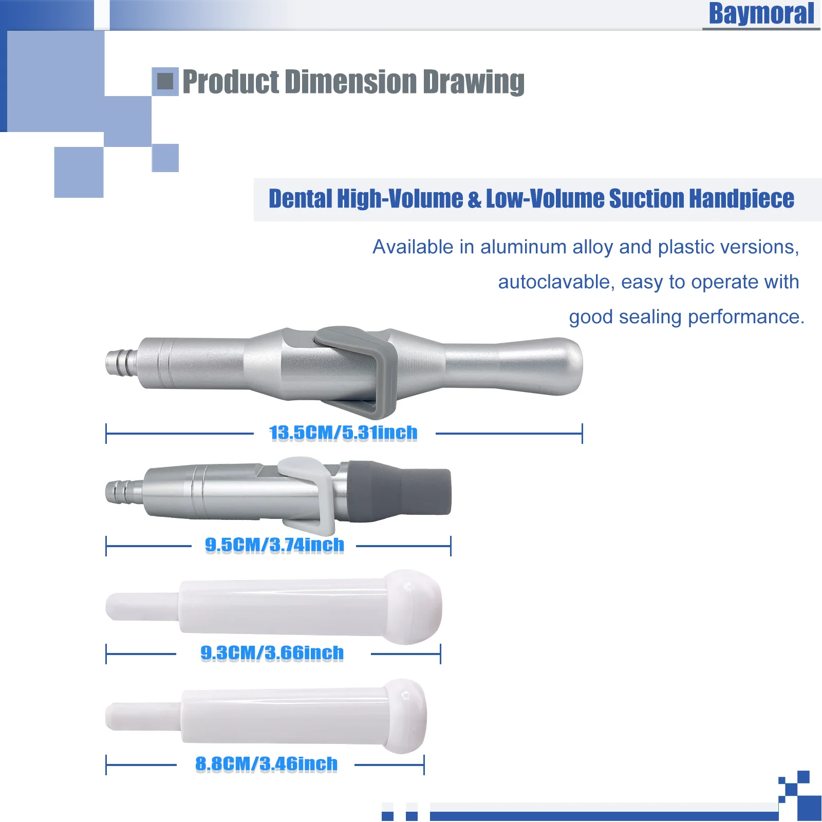 Dental Strong & Weak Suction Handle Dental Saliva Ejector Handpiece for Dental Chair Unit