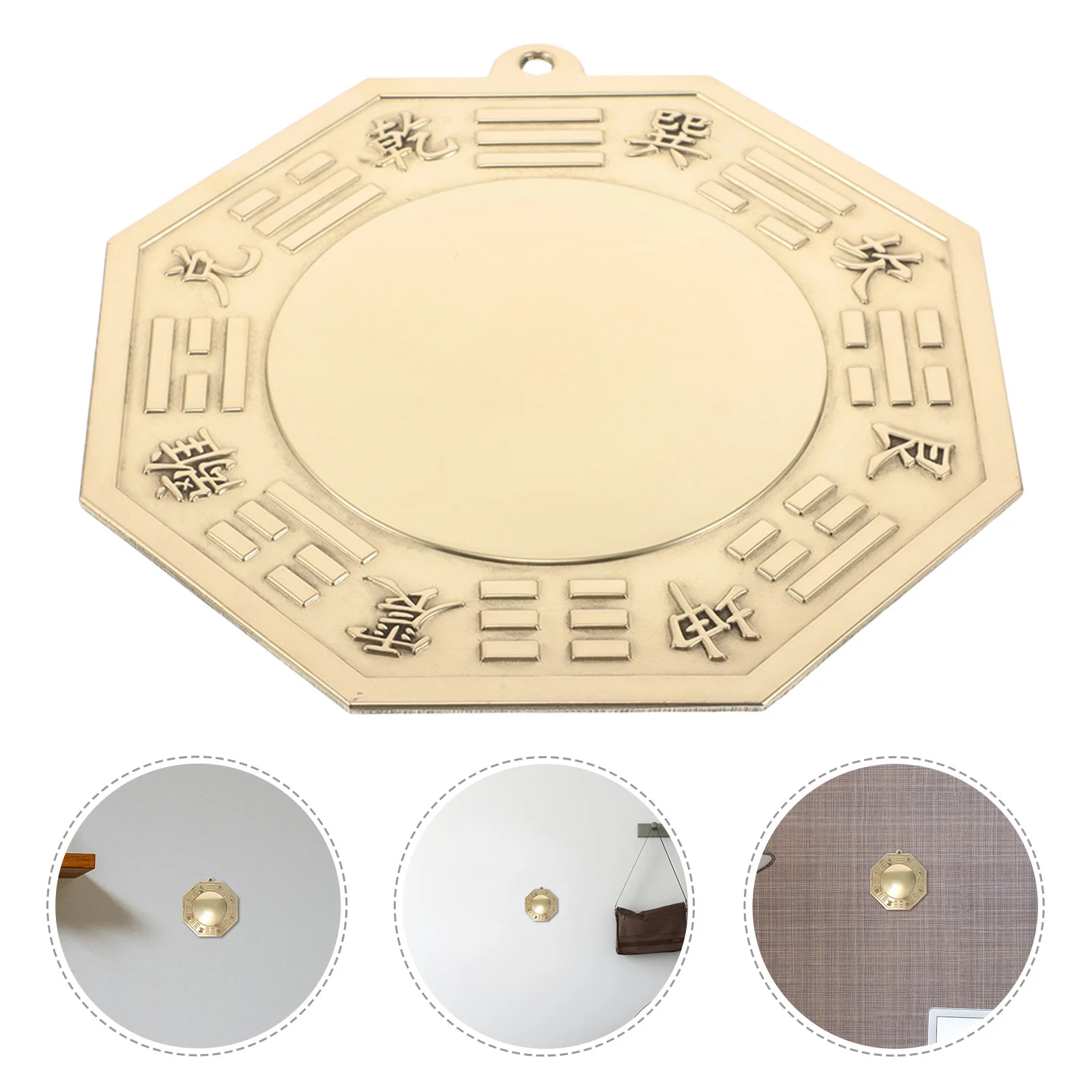 

Copper Feng Shui Bagua Mirror Convex Traditional Chinese Wall Hanging for Spiritual Protection Lucky Home Office Decor